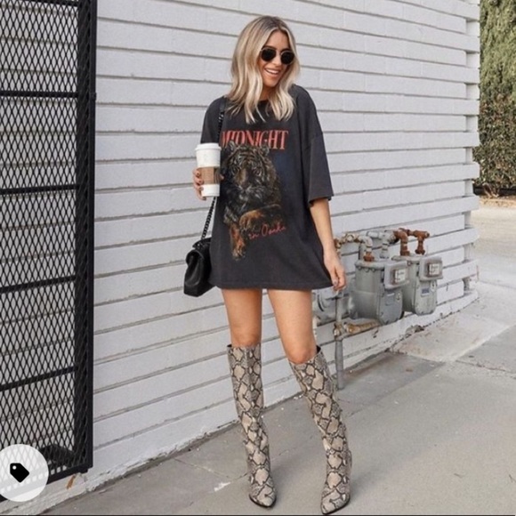 Marc Fisher Python Print Knee Boots - Picture 3 of 7